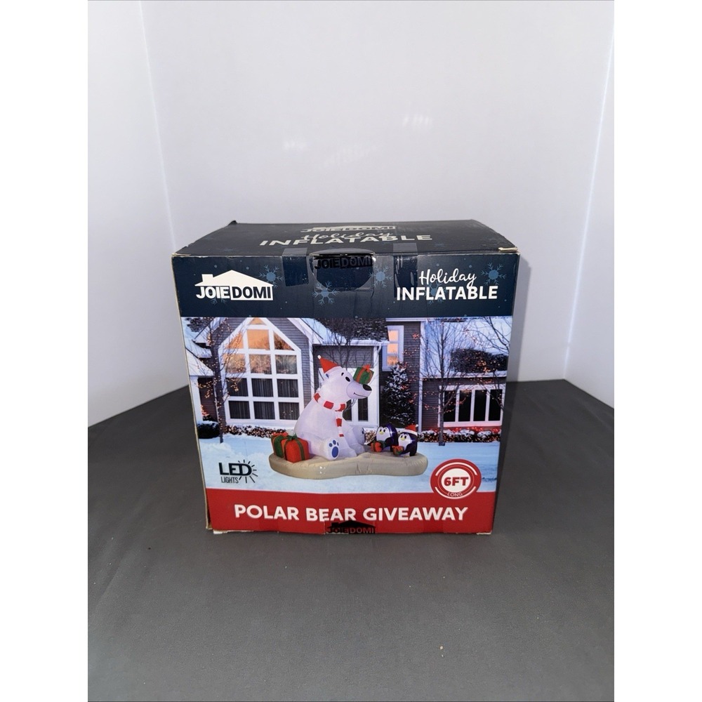 Joiedomi 6 Ft Long Christmas Inflatable Decoration Polar Bear & Penguins With